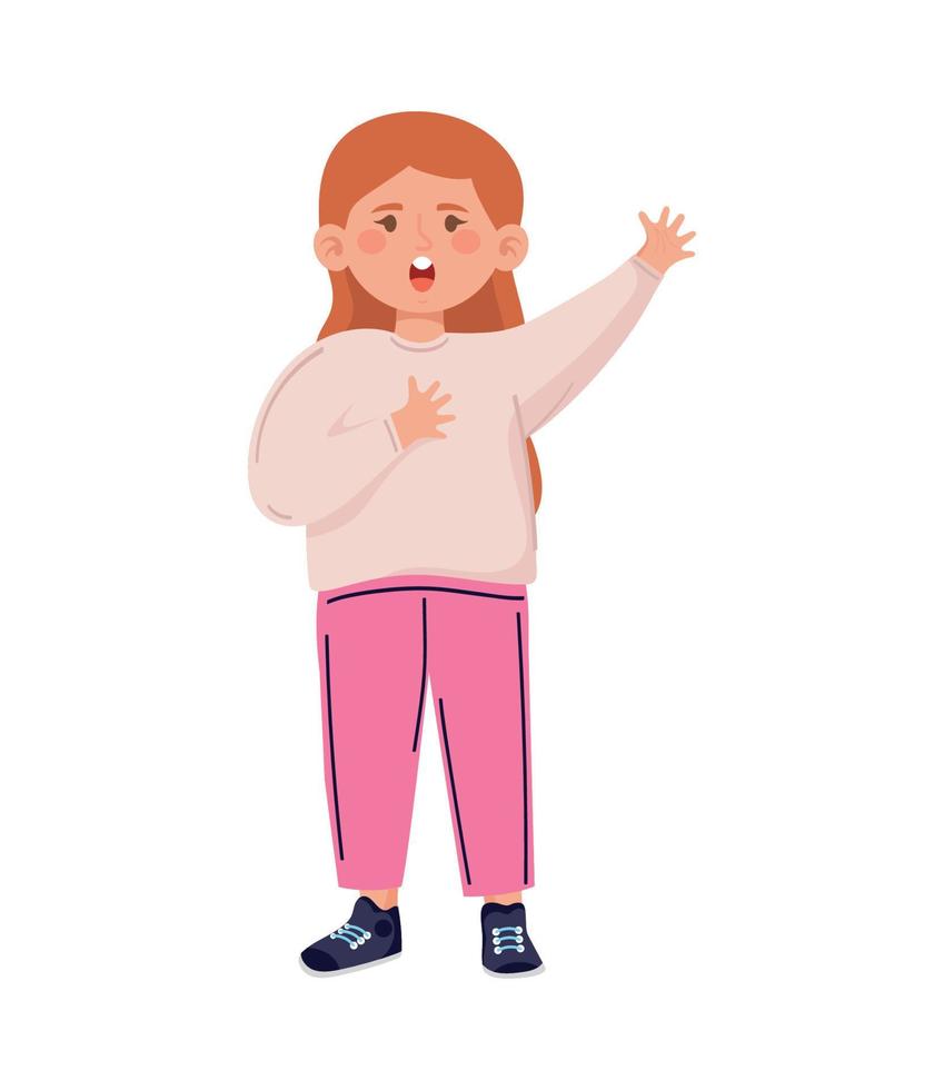 young redhead girl singing vector