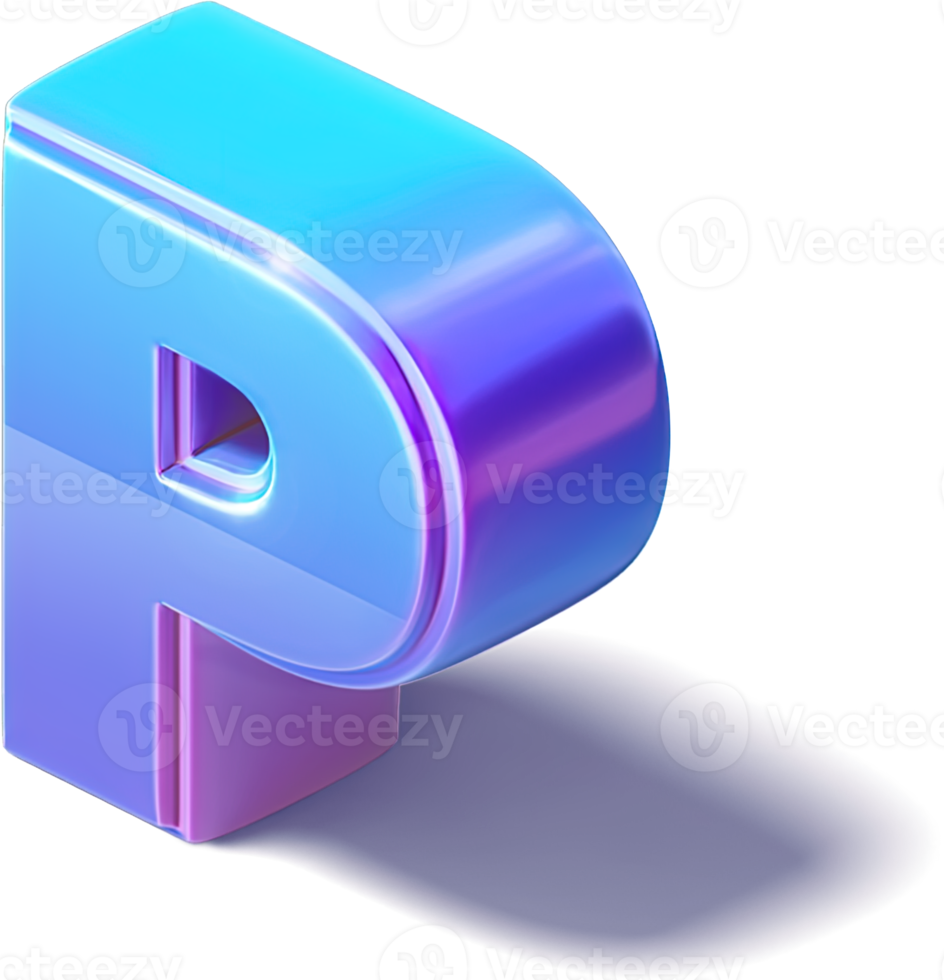 Letter P 3D Isometric png