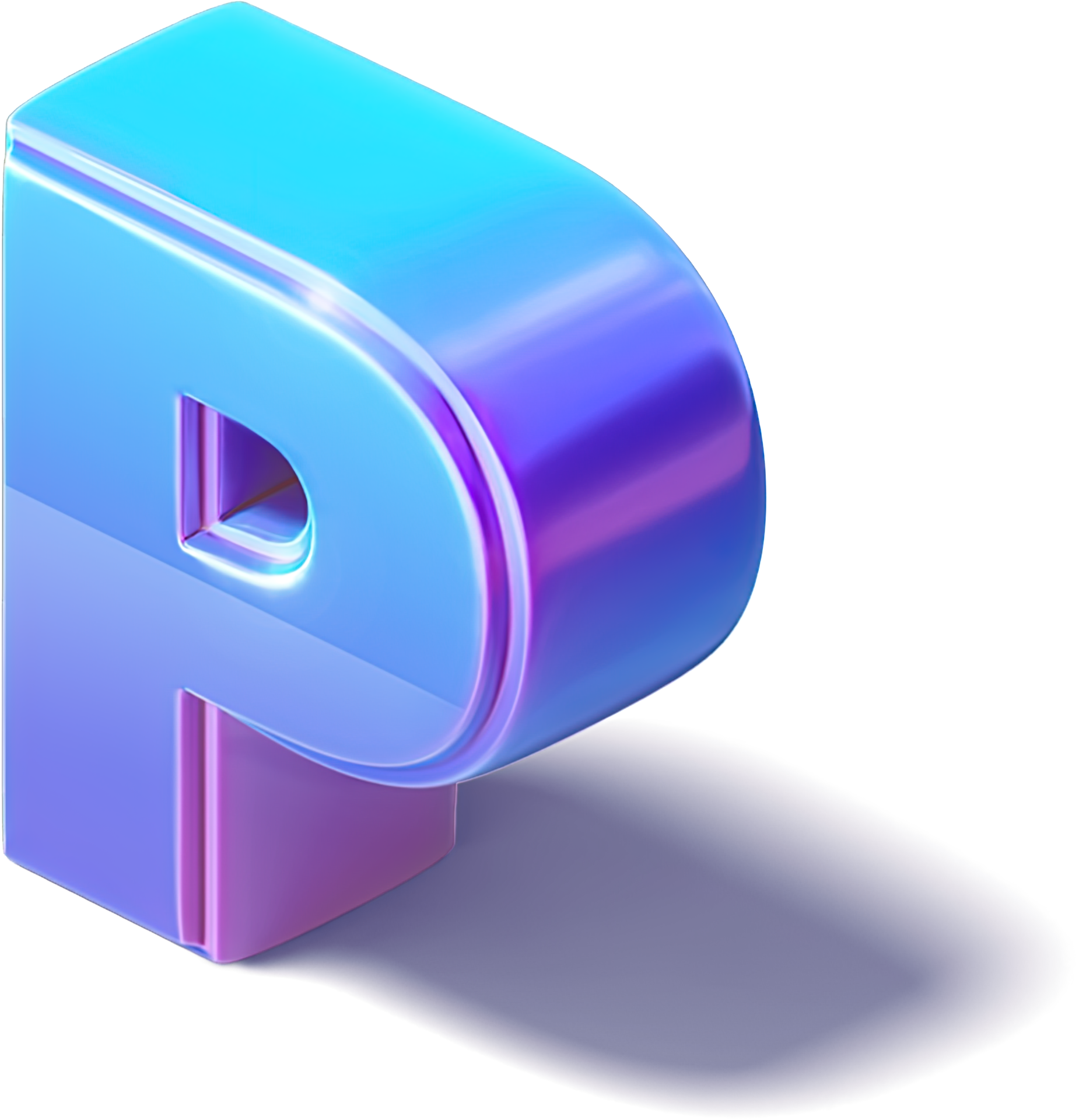 Letter P 3D Isometric 12488011 PNG