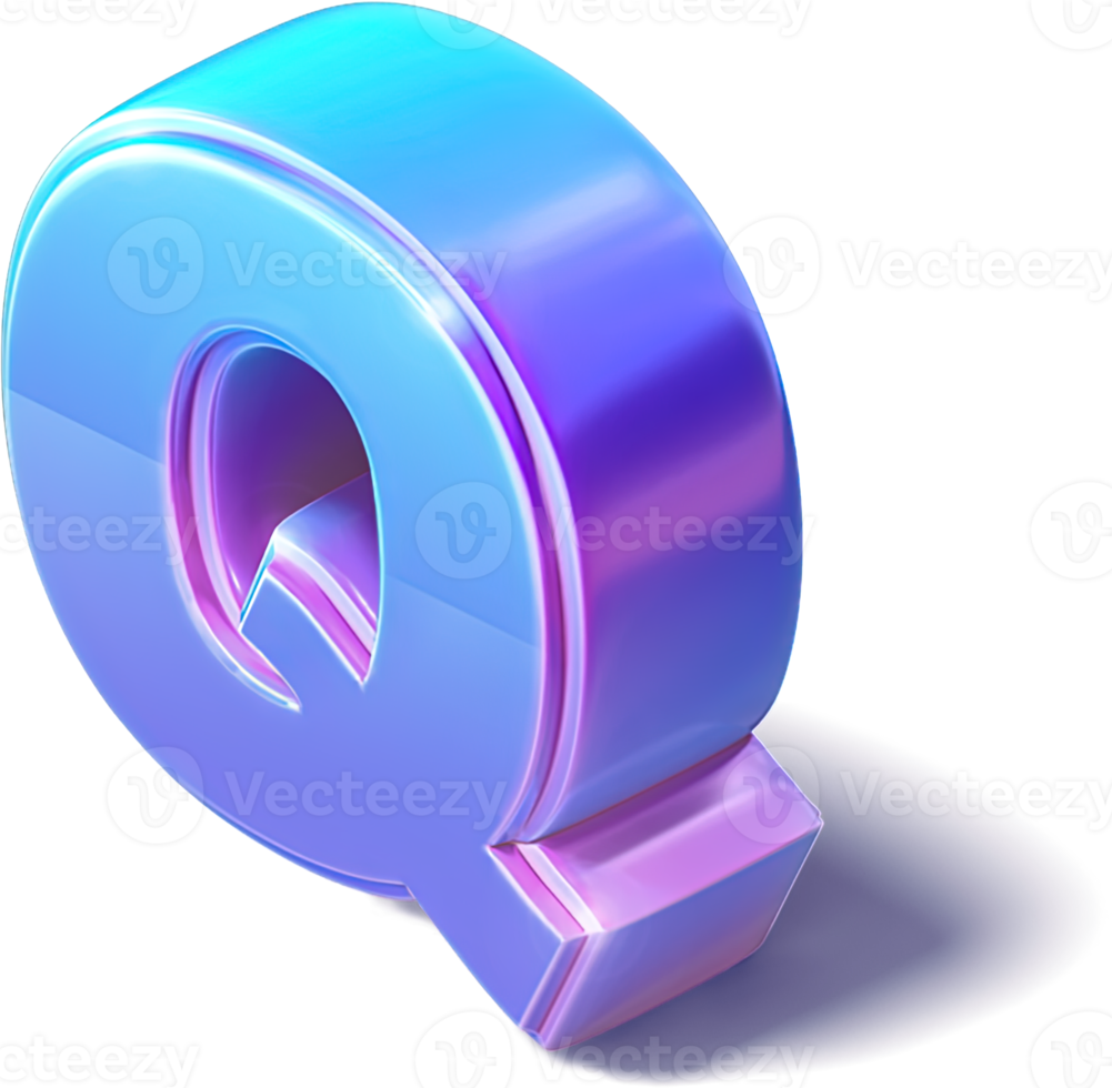 Letter Q 3D Isometric png