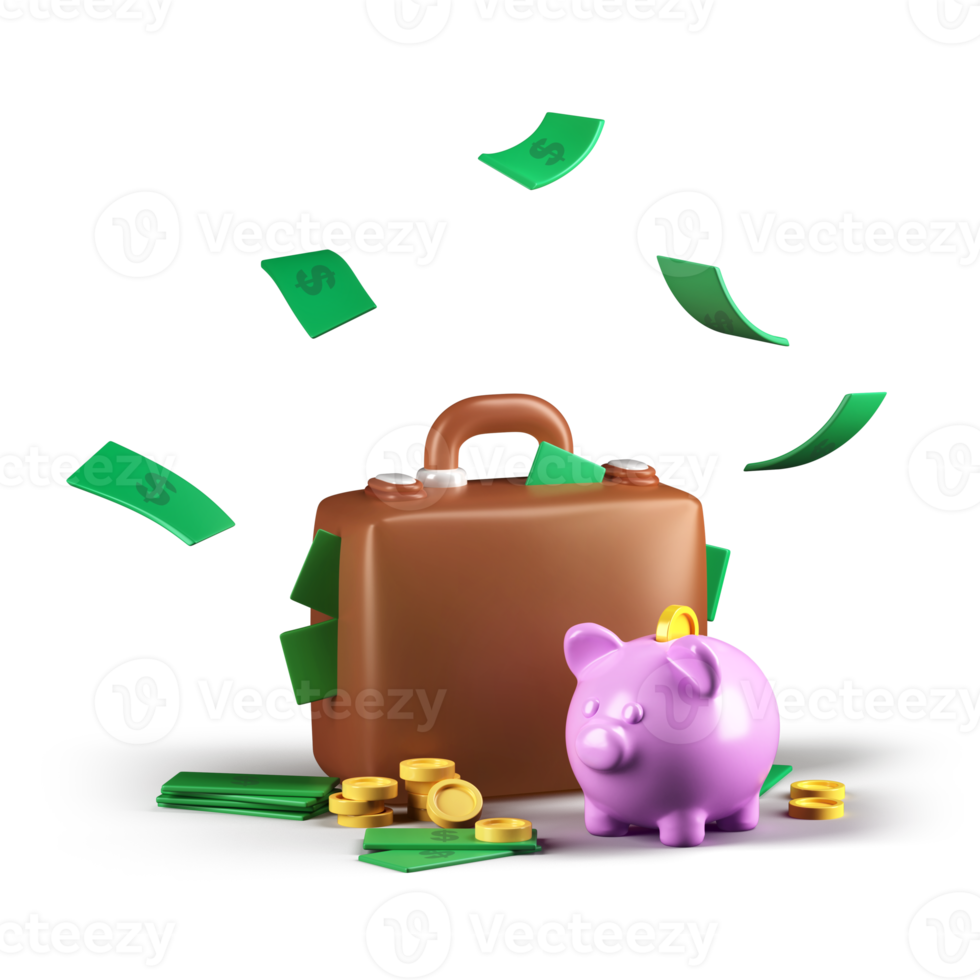 geld pictogrammen 3d illustratie png