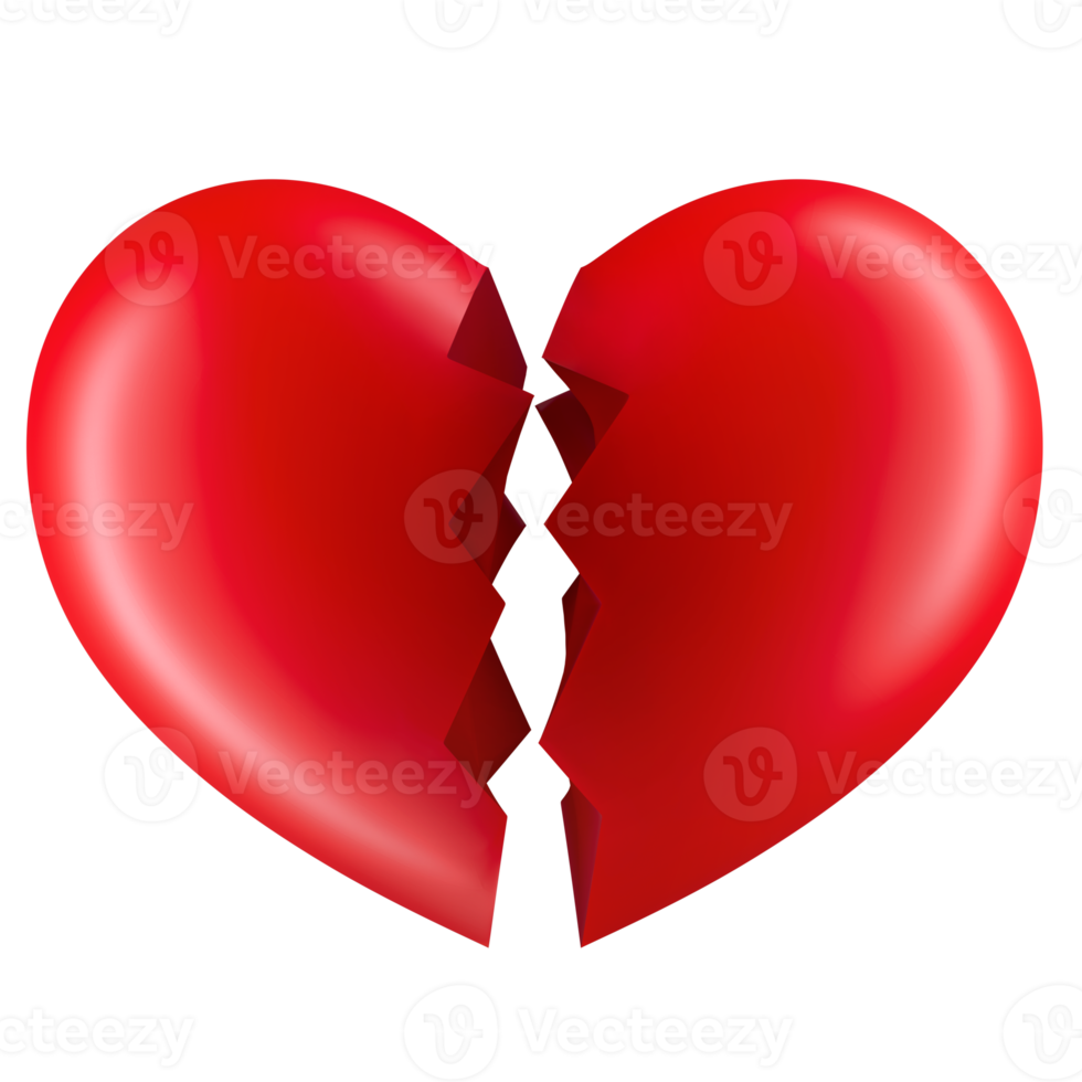 Broken Heart 3D Illustration png