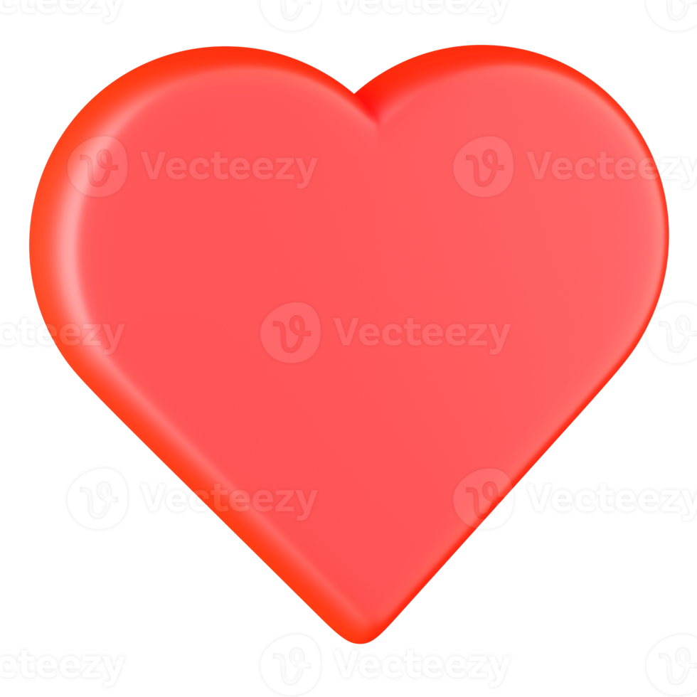 Red Heart 3D Illustration png