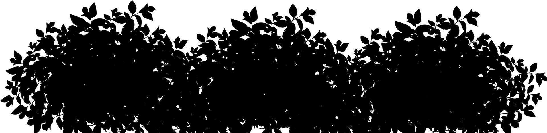Set of ornamental black plant in the form of a hedge.Realistic garden shrub, seasonal bush, boxwood, tree crown bush foliage. vector