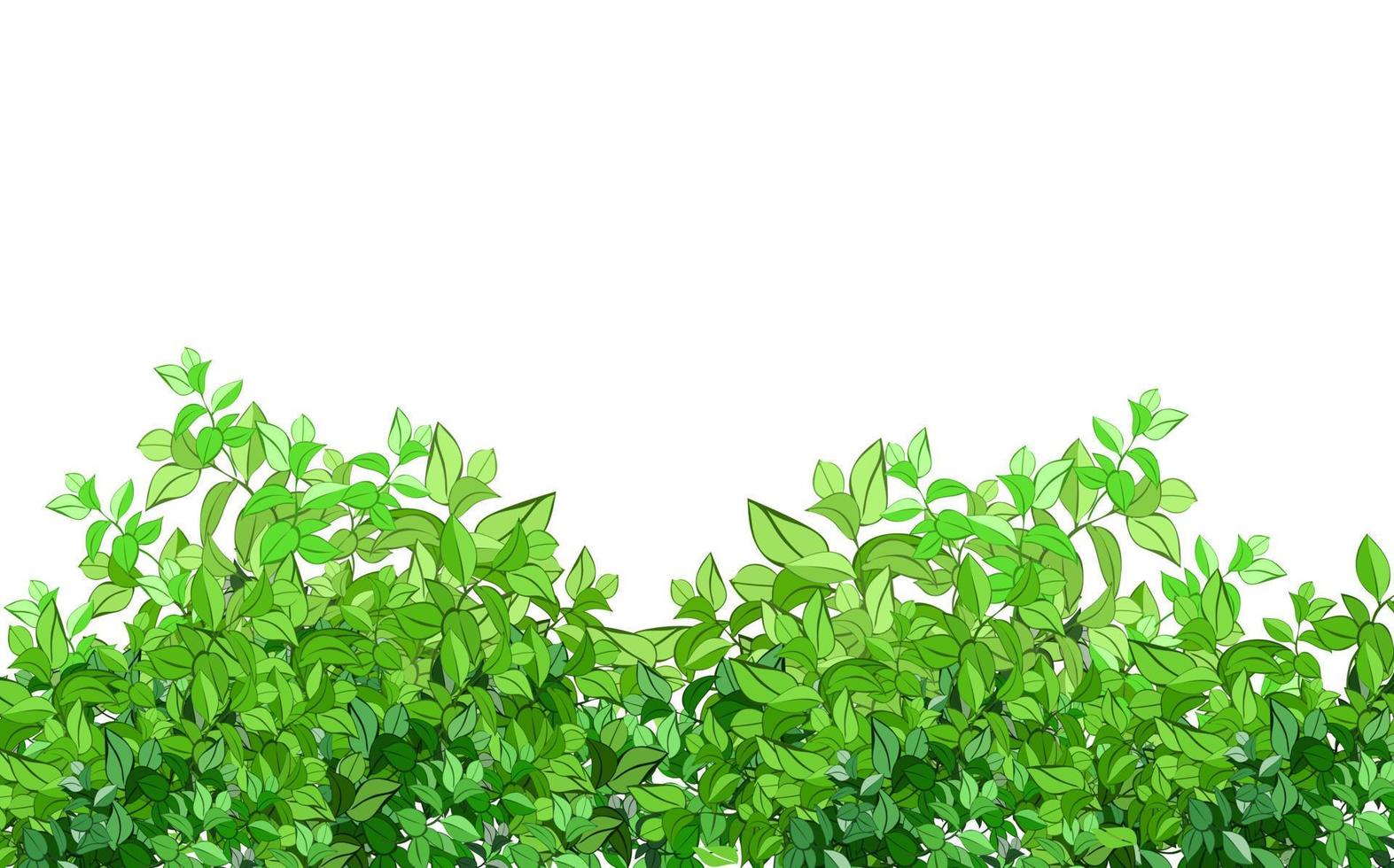 Set of ornamental green plant in the form of a hedge.Realistic garden shrub, seasonal bush, boxwood, tree crown bush foliage. vector