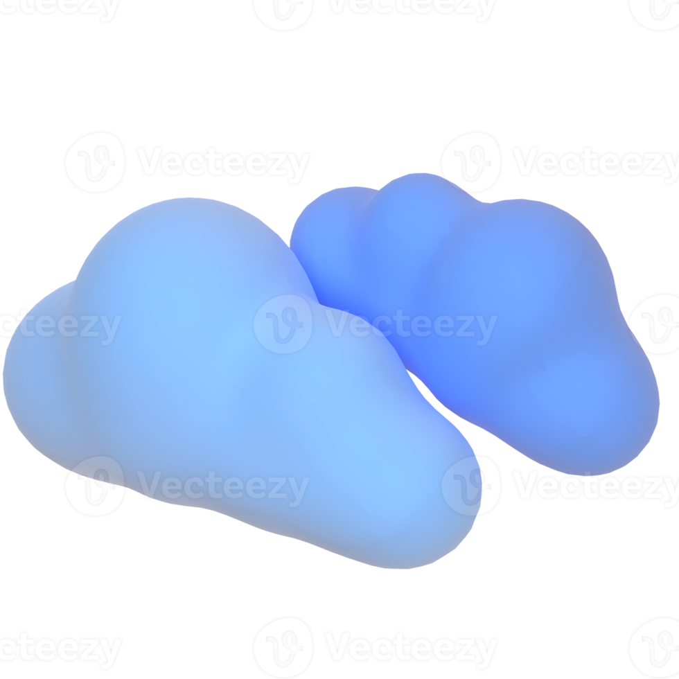 Cloudy in 3d render for graphic asset web presentation or other png