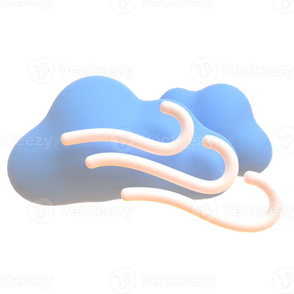 Cloudy in 3d render for graphic asset web presentation or other png