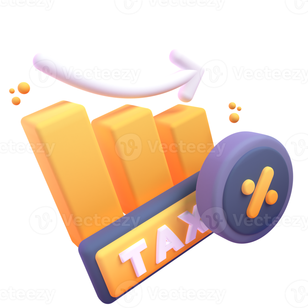 Graph Tax2 in 3d render for graphic asset web presentation or other png