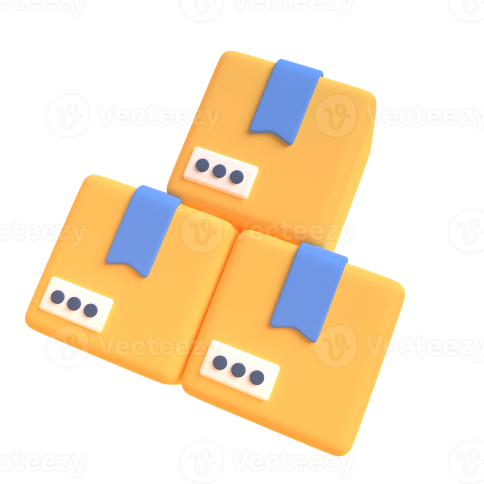 Package in 3d render for graphic asset web presentation or other png