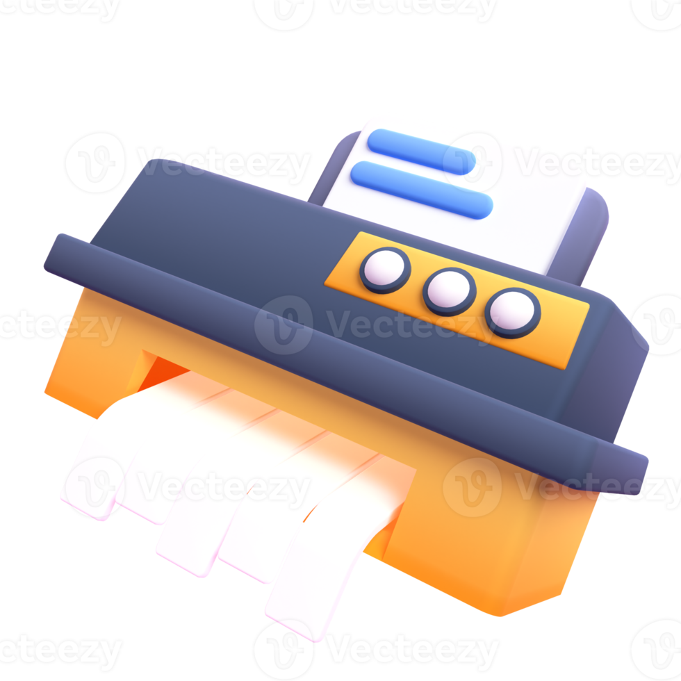 Paper Shreder in 3d render for graphic asset web presentation or other png
