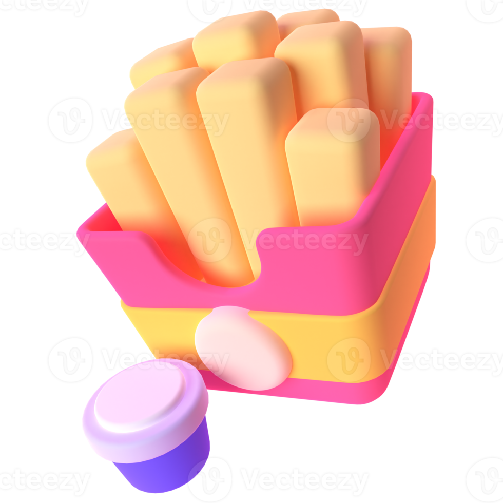 Potato Stick in 3d render for graphic asset web presentation or other png
