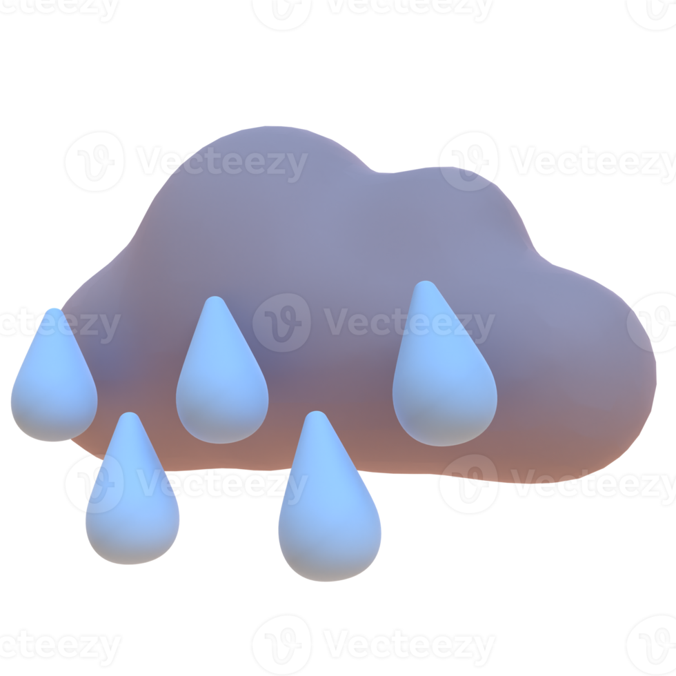 Rain in 3d render for graphic asset web presentation or other png
