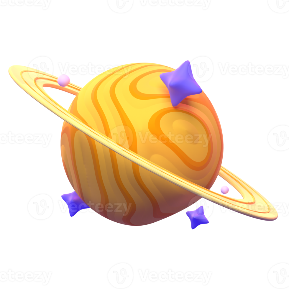 saturn i 3d framställa för grafisk tillgång webb presentation eller Övrig png