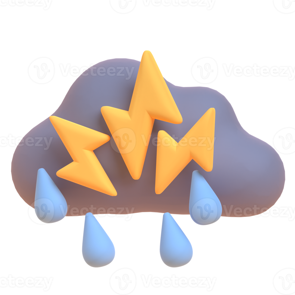 Storm in 3d render for graphic asset web presentation or other png