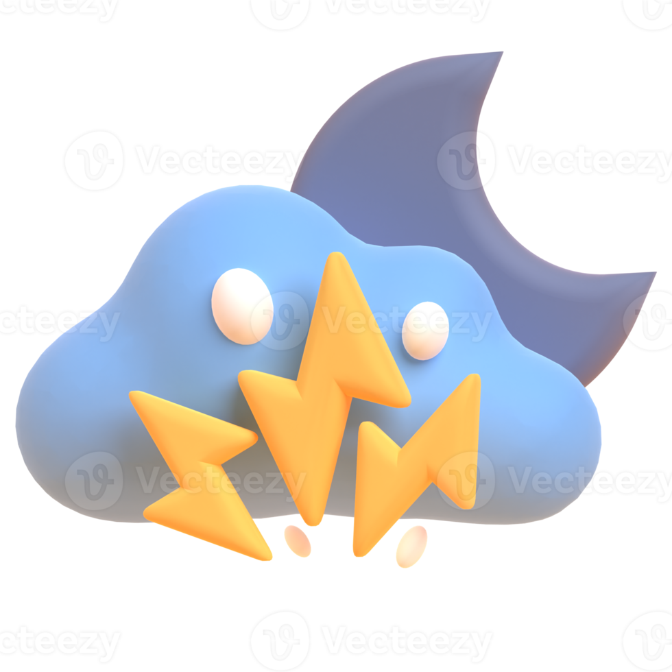 Storm in 3d render for graphic asset web presentation or other png