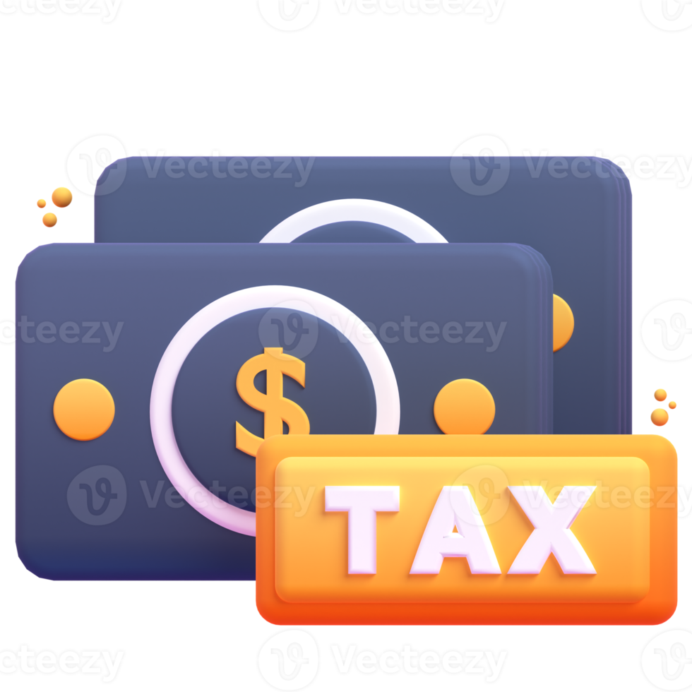 Tax2 in 3d render for graphic asset web presentation or other png