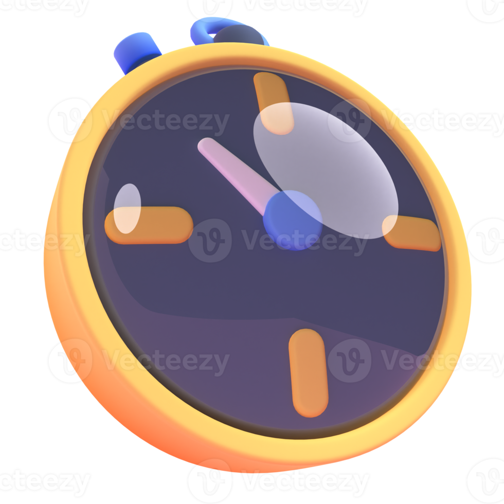 Time in 3d render for graphic asset web presentation or other png
