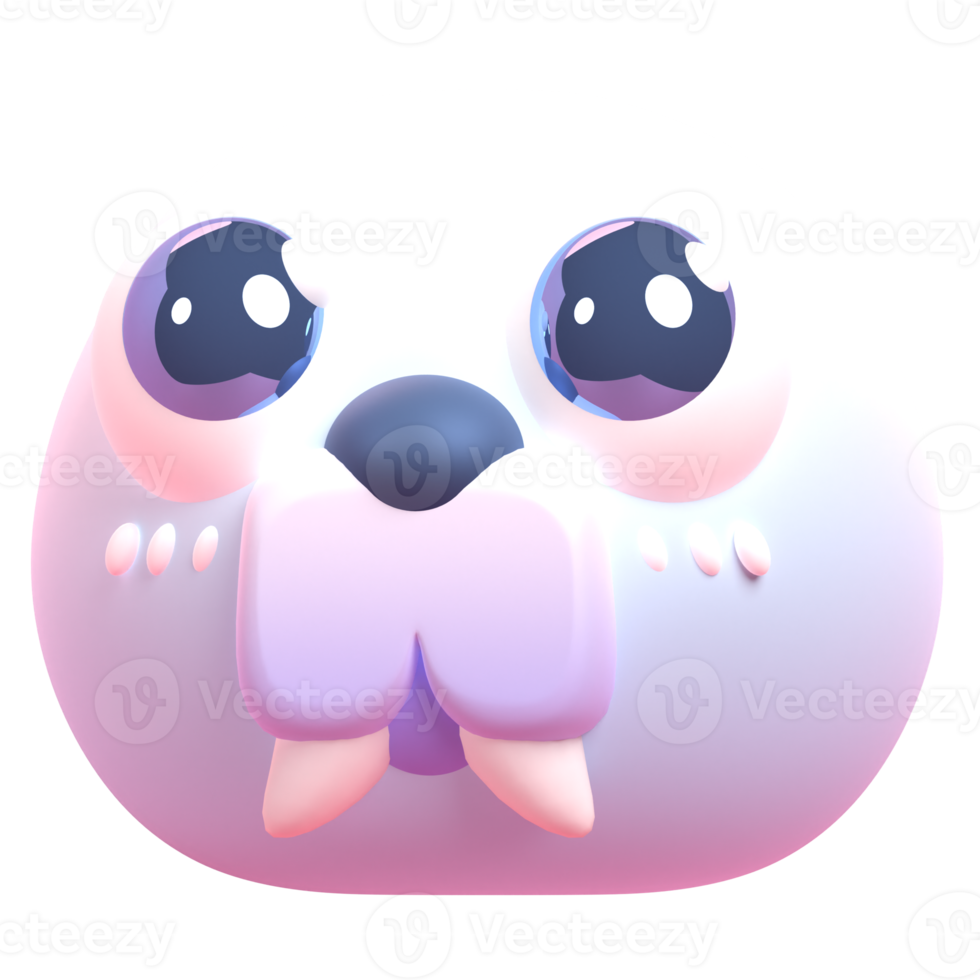 Walrus in 3d render for graphic asset web presentation or other png