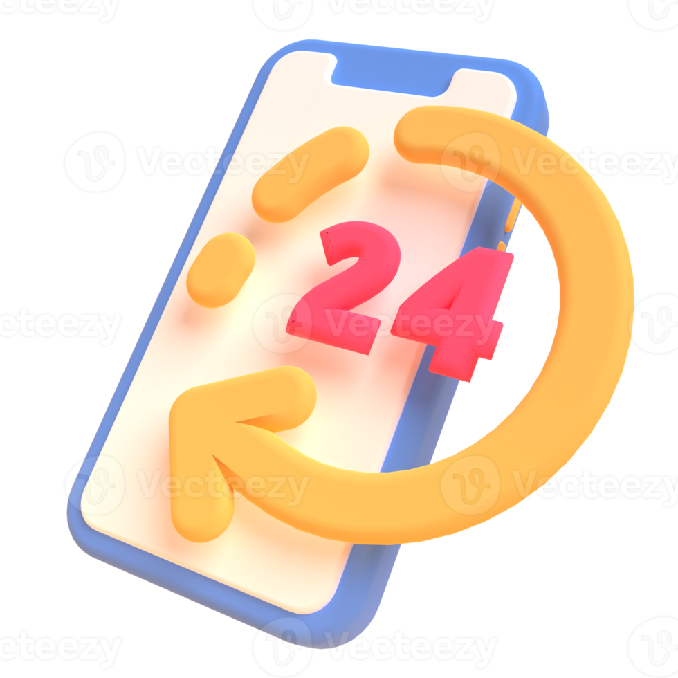 24 Hours in 3d render for graphic asset web presentation or other png