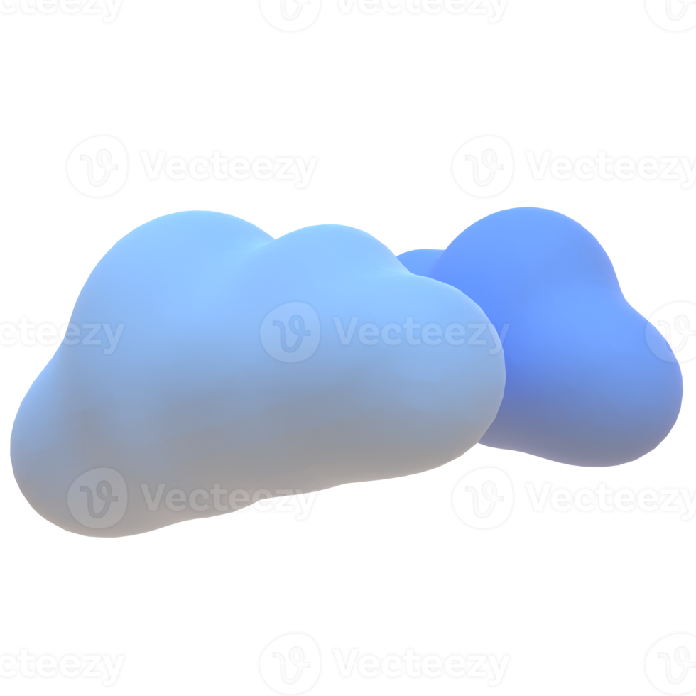 Cloudy in 3d render for graphic asset web presentation or other png