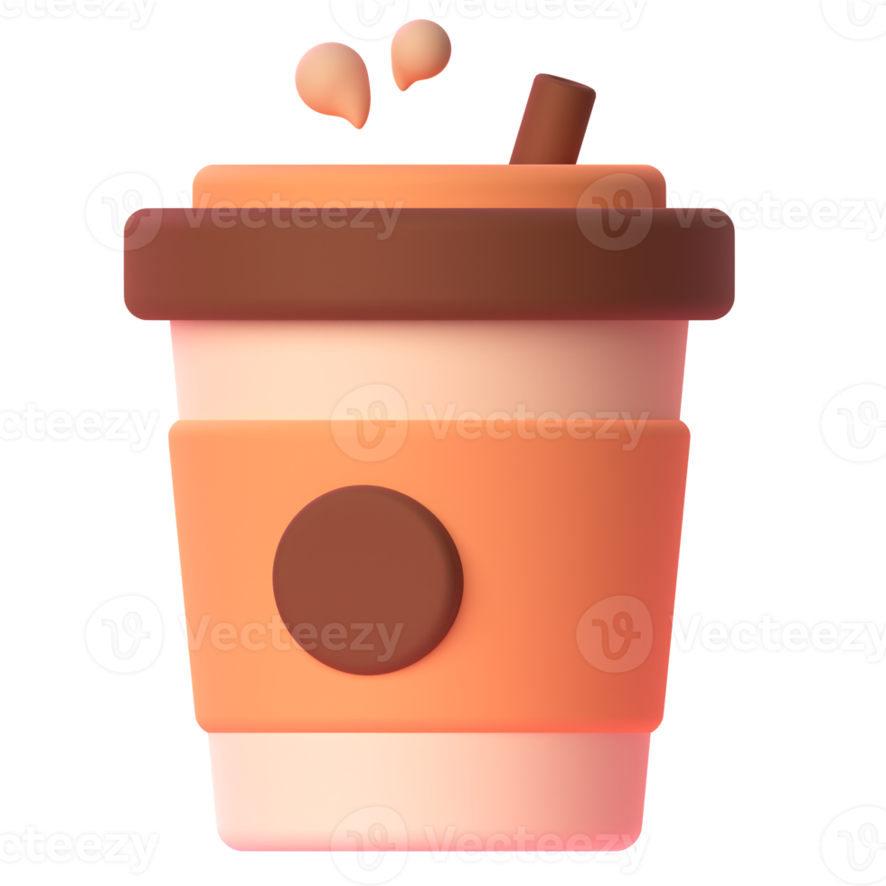 Coffee in 3d render for graphic asset web presentation or other png