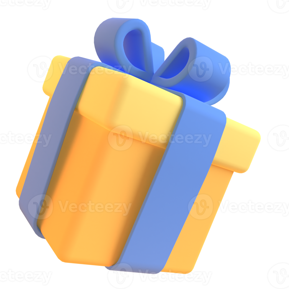 Gift Box in 3d render for graphic asset web presentation or other png