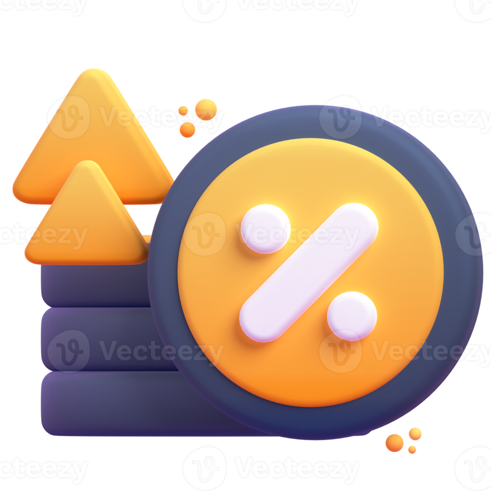 Increase in 3d render for graphic asset web presentation or other png