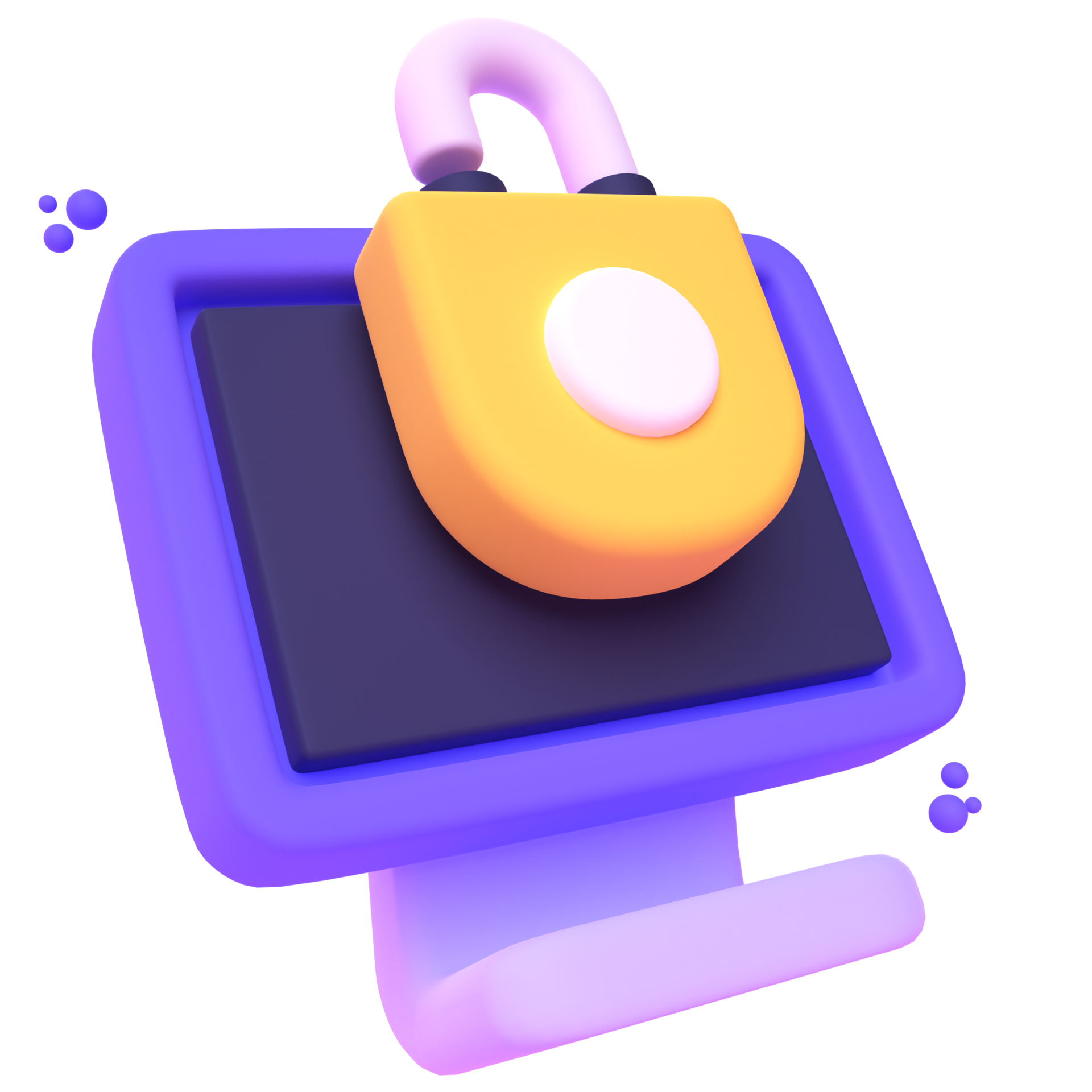 Locked Screen in 3d render for graphic asset web presentation or other