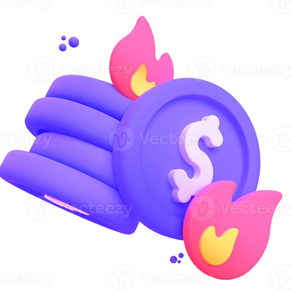 Money  in 3d render for graphic asset web presentation or other png