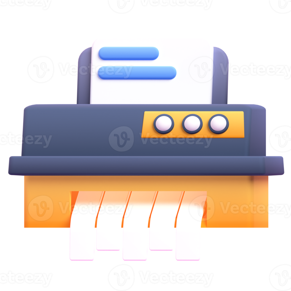 Paper Shreder in 3d render for graphic asset web presentation or other png