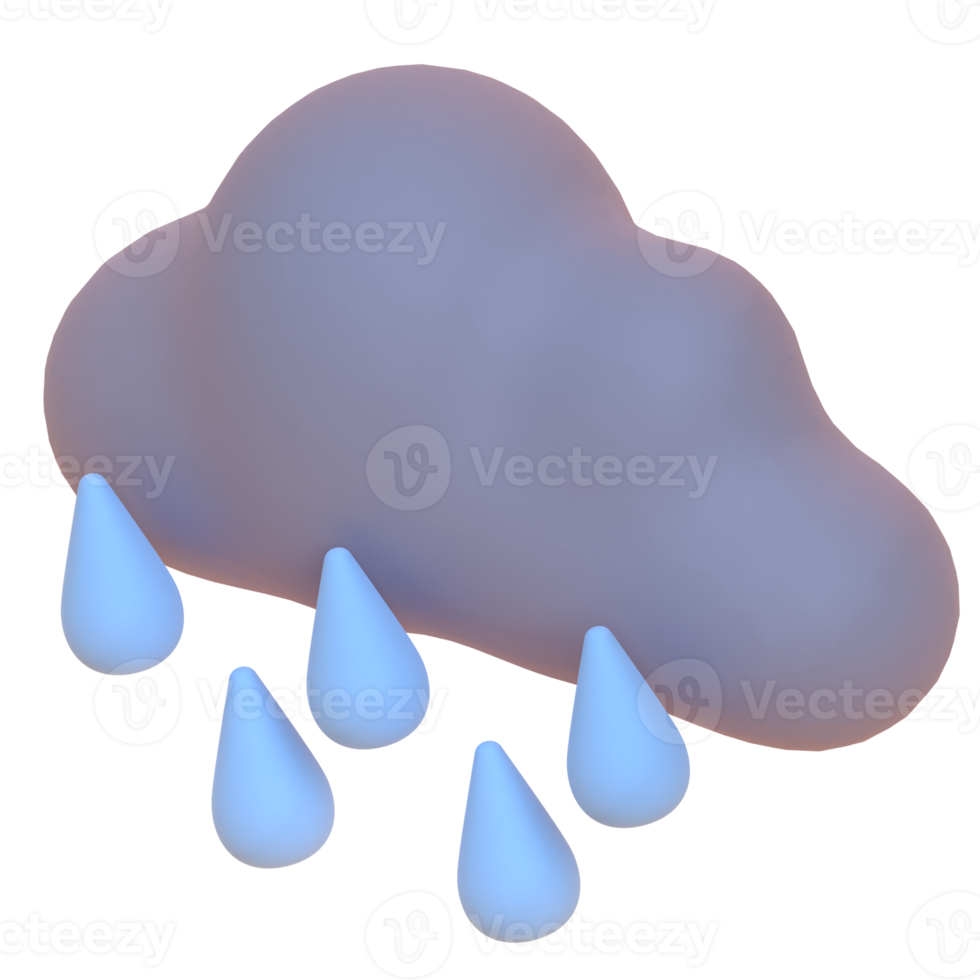 Rain in 3d render for graphic asset web presentation or other png