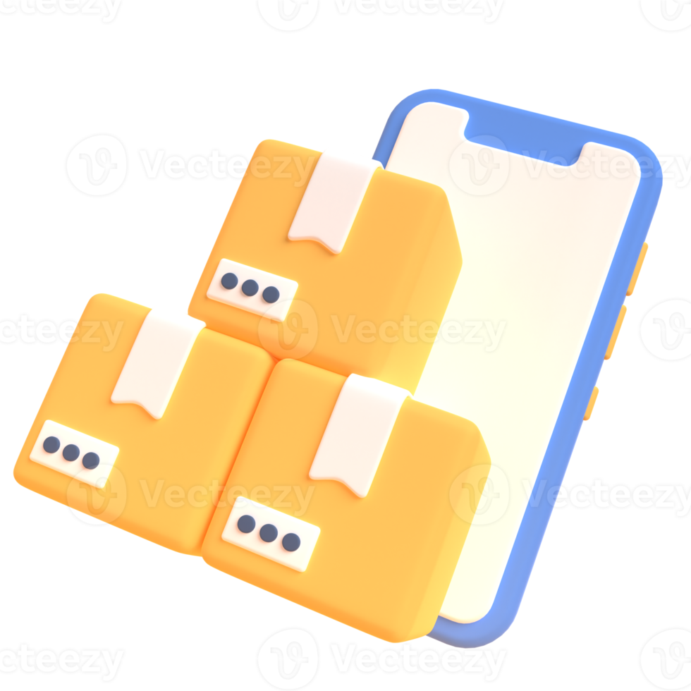 Packet in 3d render for graphic asset web presentation or other png