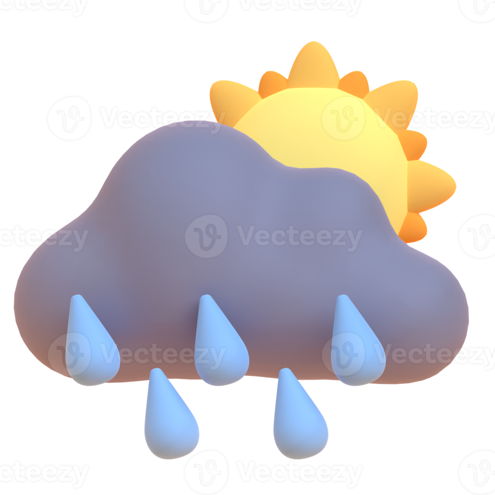Rain in 3d render for graphic asset web presentation or other png