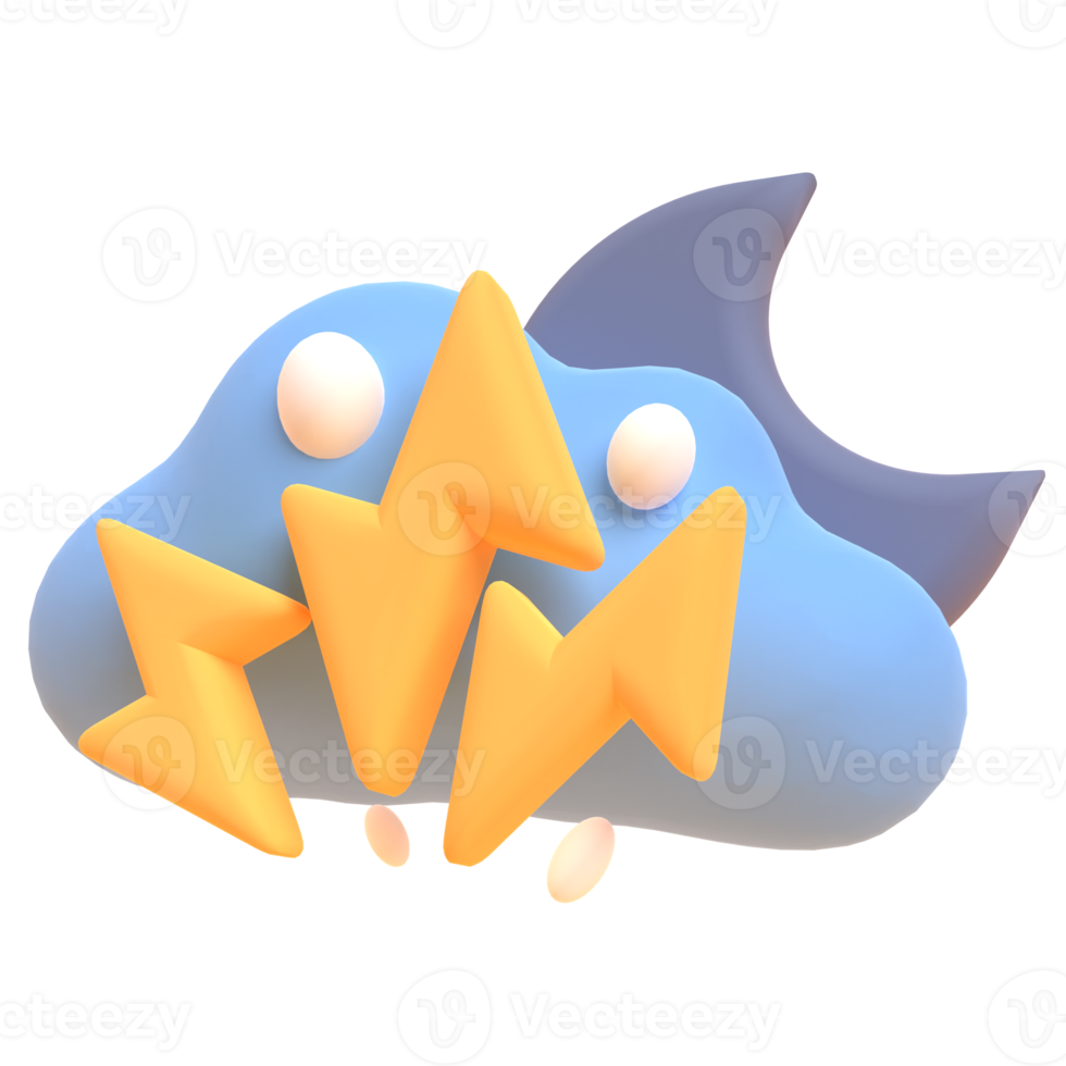 Storm in 3d render for graphic asset web presentation or other png