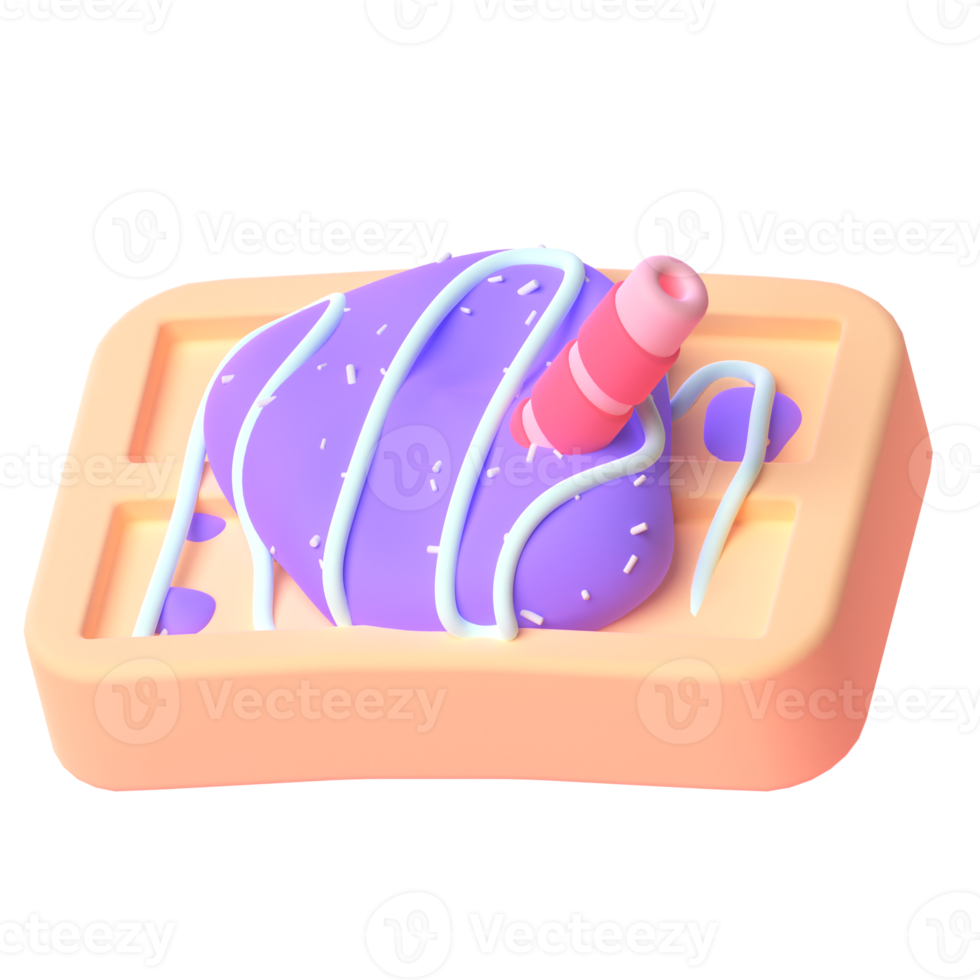 Waffle in 3d render for graphic asset web presentation or other png