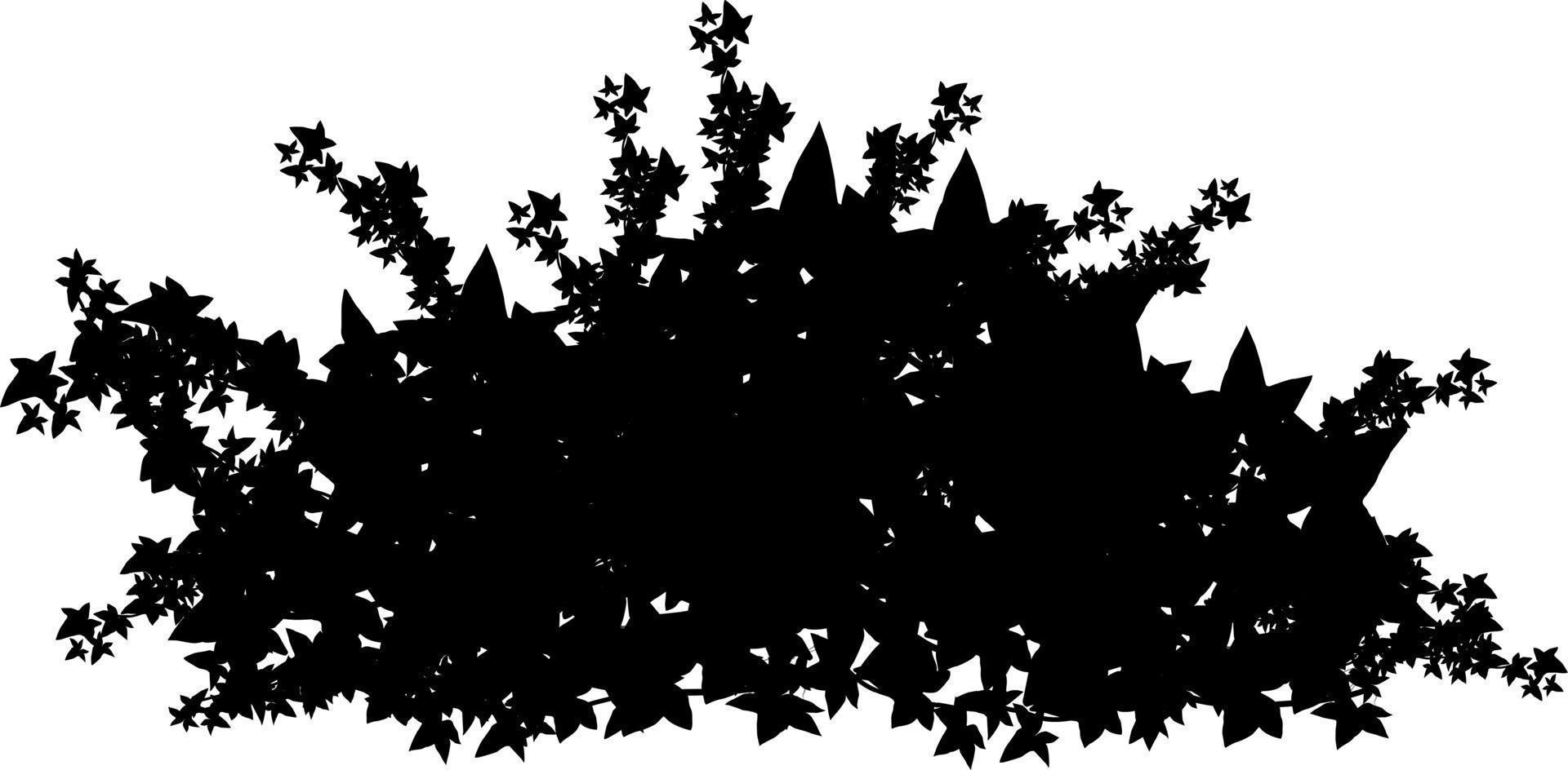 conjunto de plantas negras ornamentales en forma de seto. arbusto de jardín realista, arbusto de temporada, boj, follaje de arbusto de corona de árbol. vector