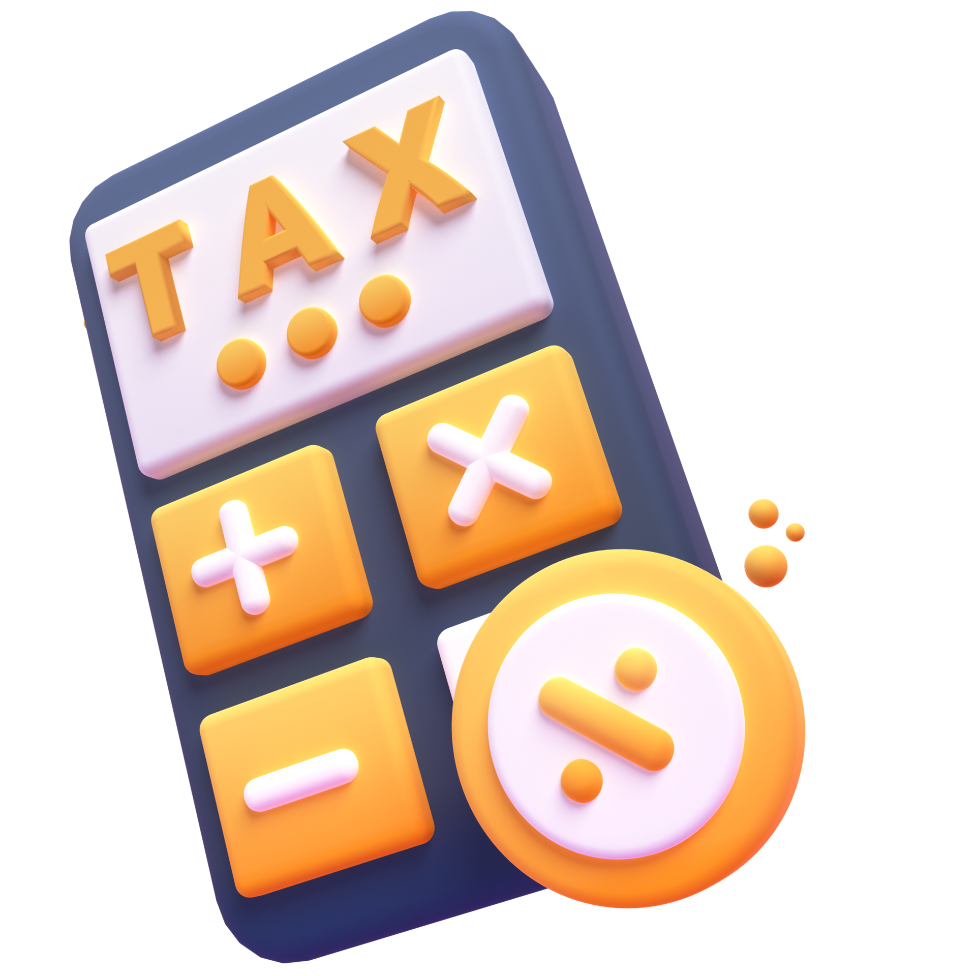 Calculate Tax in 3d render for graphic asset web presentation or other