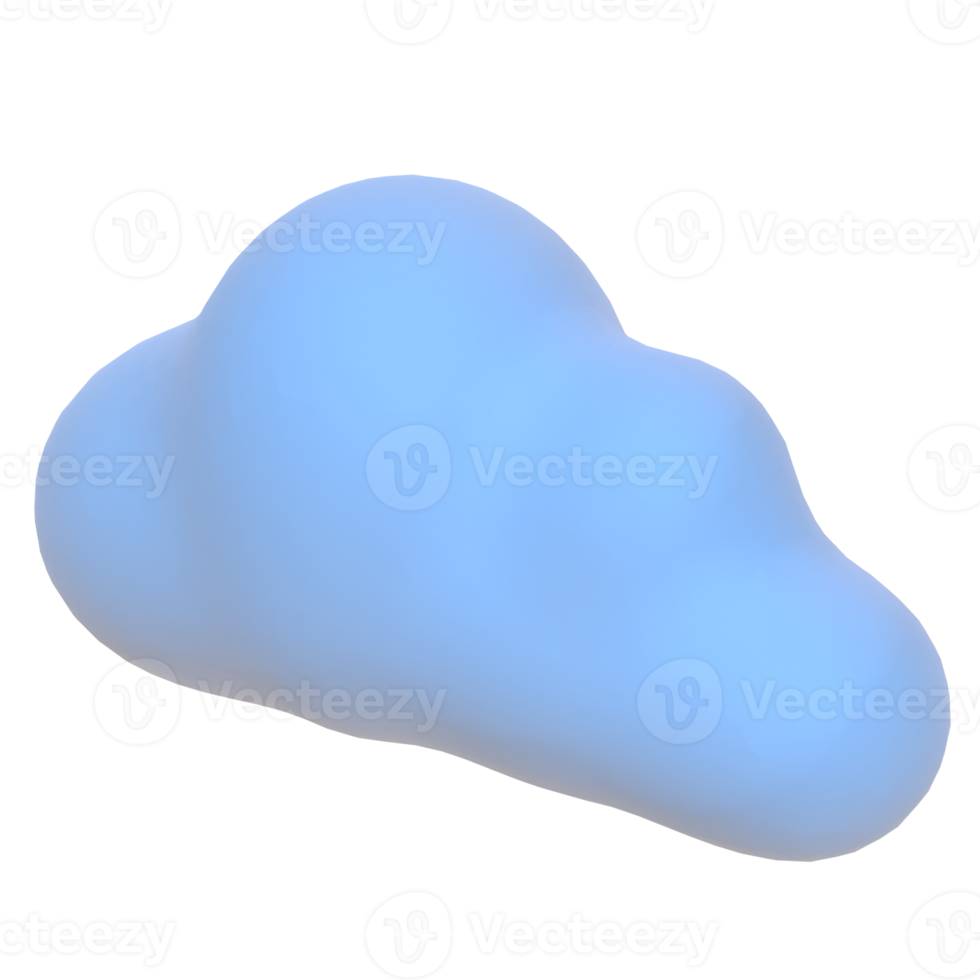 Cloudy in 3d render for graphic asset web presentation or other png