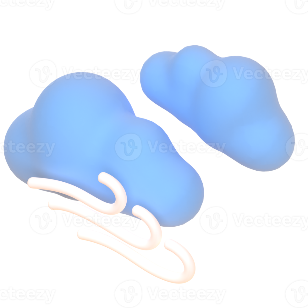 Cloudy in 3d render for graphic asset web presentation or other png