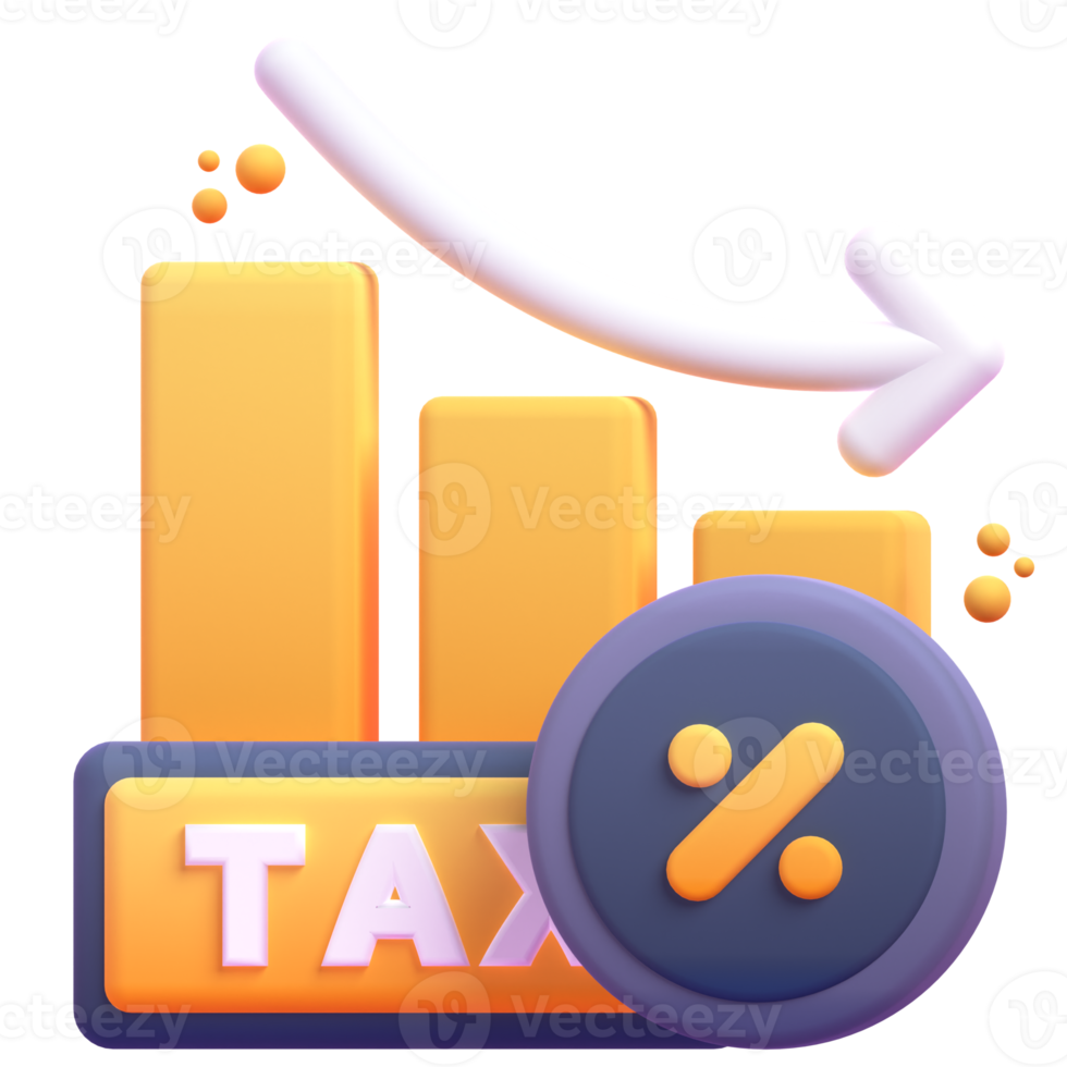 Graph Tax2 in 3d render for graphic asset web presentation or other png