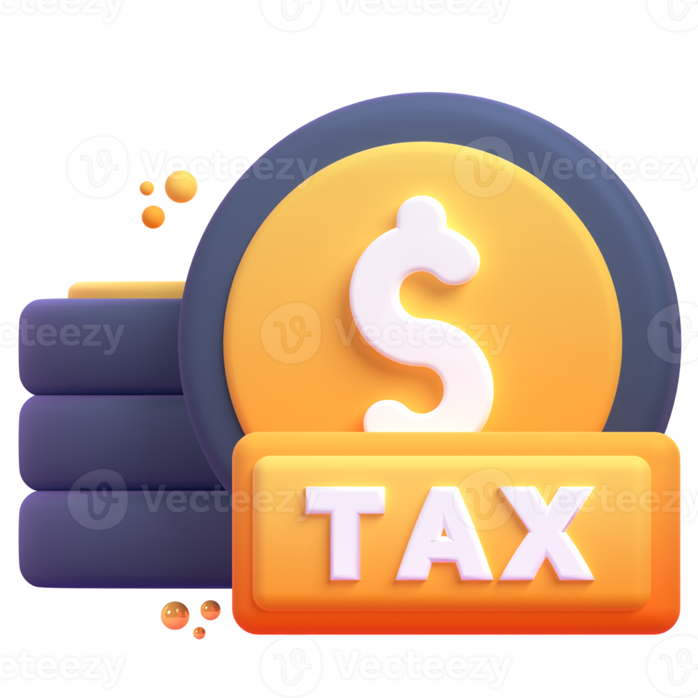 Money Tax in 3d render for graphic asset web presentation or other png