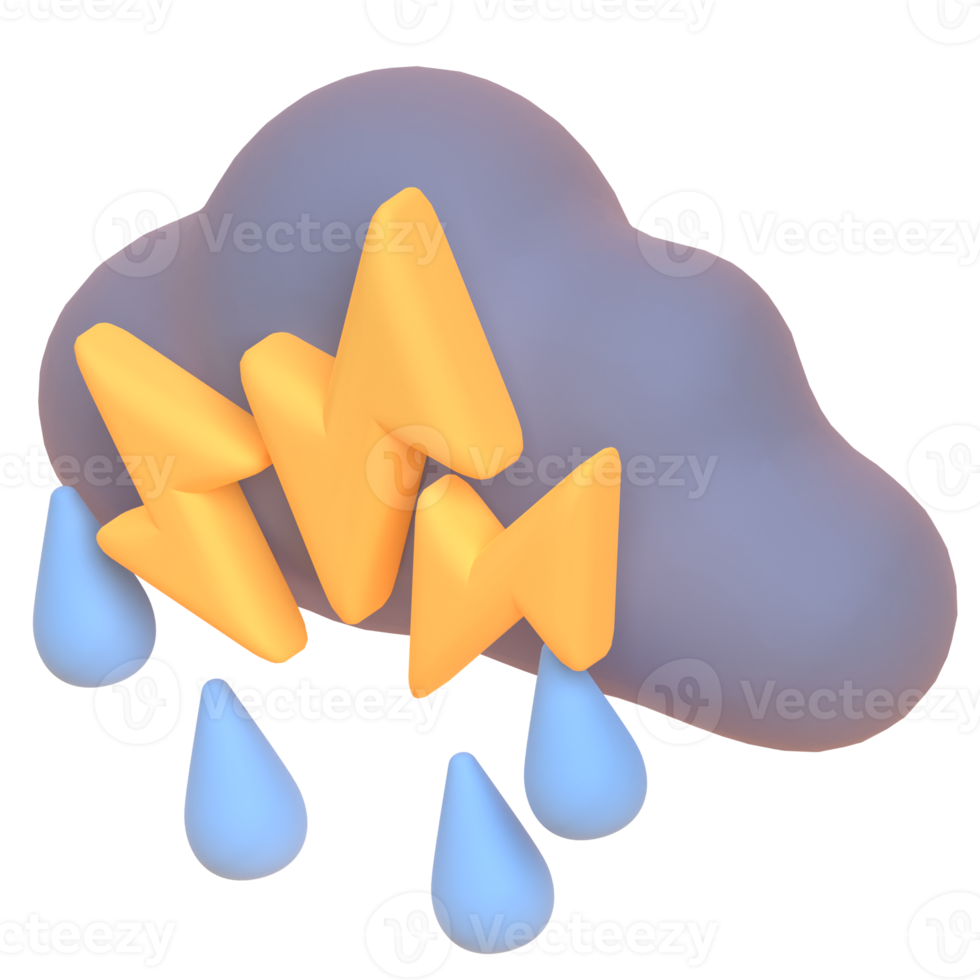 Rain in 3d render for graphic asset web presentation or other png