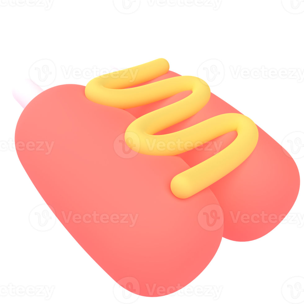 Sausage in 3d render for graphic asset web presentation or other png