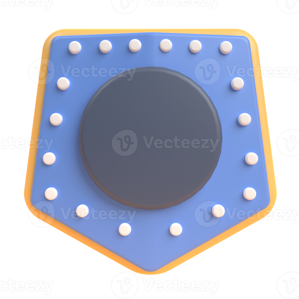 Shield in 3d render for graphic asset web presentation or other png