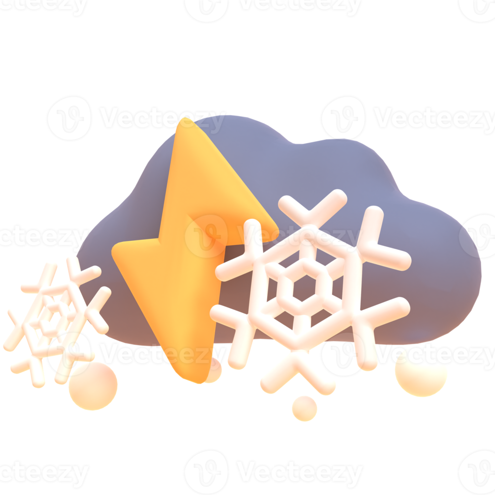 Snow in 3d render for graphic asset web presentation or other png