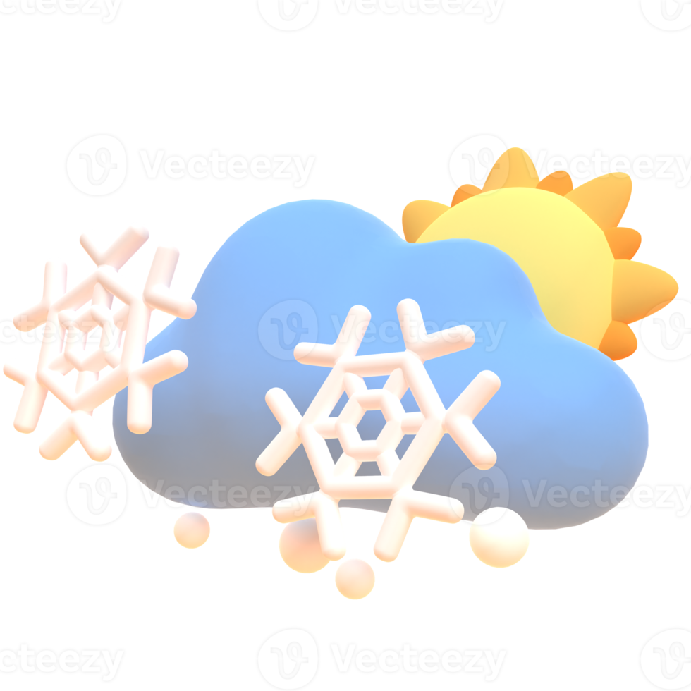 Snow in 3d render for graphic asset web presentation or other png