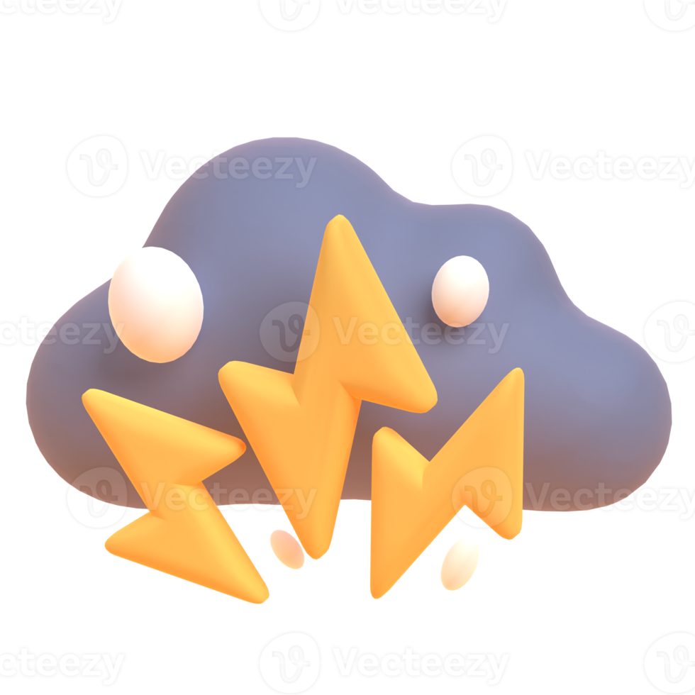 Storm in 3d render for graphic asset web presentation or other png