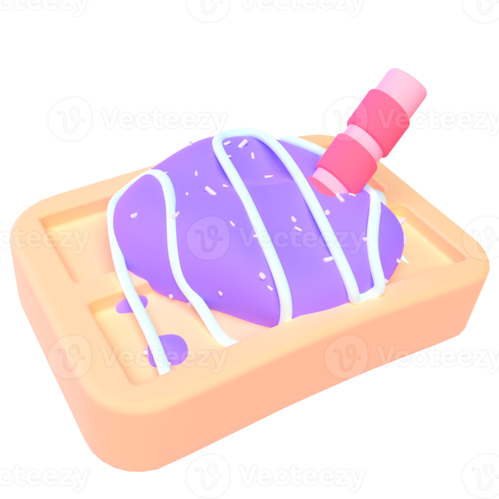 gaufre en rendu 3d pour la présentation web d'actifs graphiques ou autre png