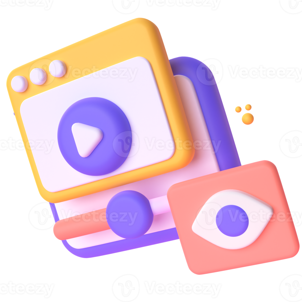 Views  in 3d render for graphic asset web presentation or other png