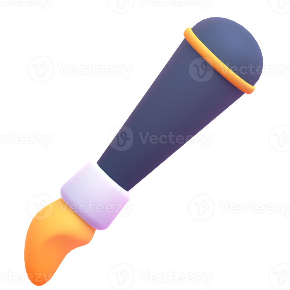 Brush in 3d render for graphic asset web presentation or other png